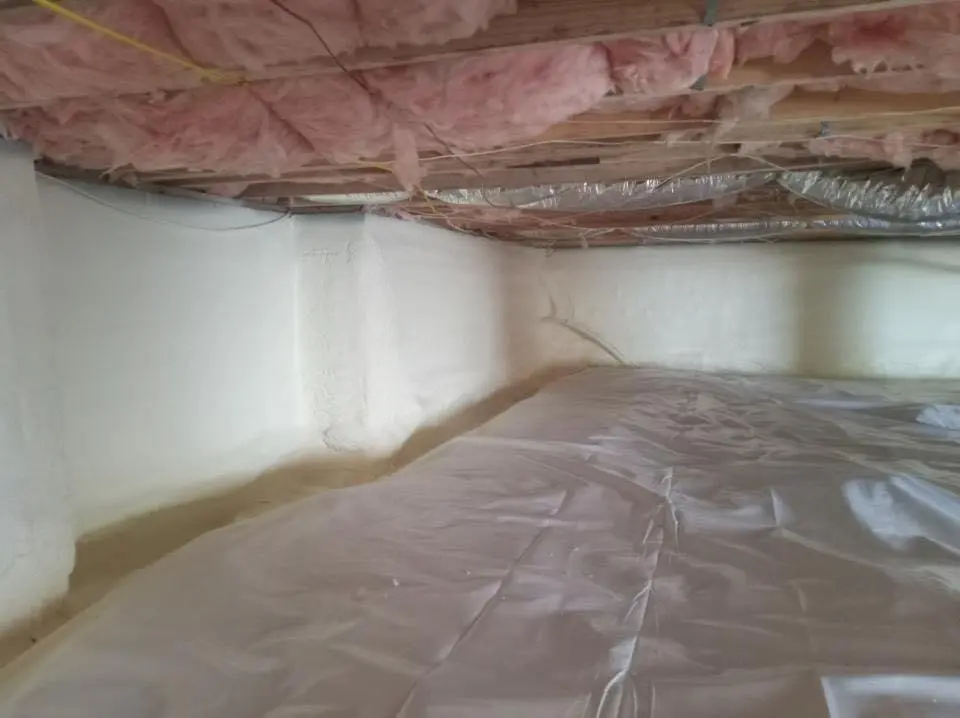 Crawl space encapsulation with closed-cell spray foam for Attic Insulation in Kentwood